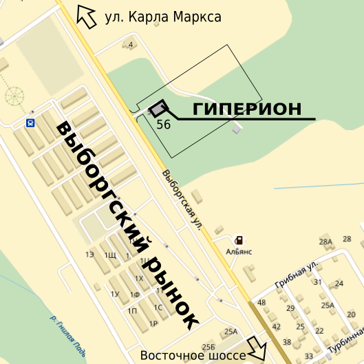 Новый адрес офиса Гиперион Нововыборгская 56