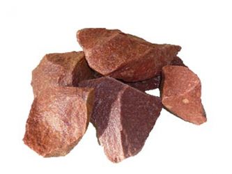 Камень для бани Кварцит малиновый, колотый кубиками, 20 кг 