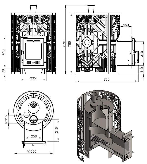 Печь-каменка Эверест "Steam Master" 18 INOX GALAXY (210М)