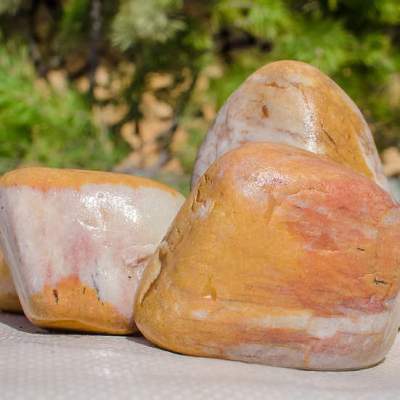 Камень для бани Кварц цветной галтованный, 40-150 мм, 20 кг