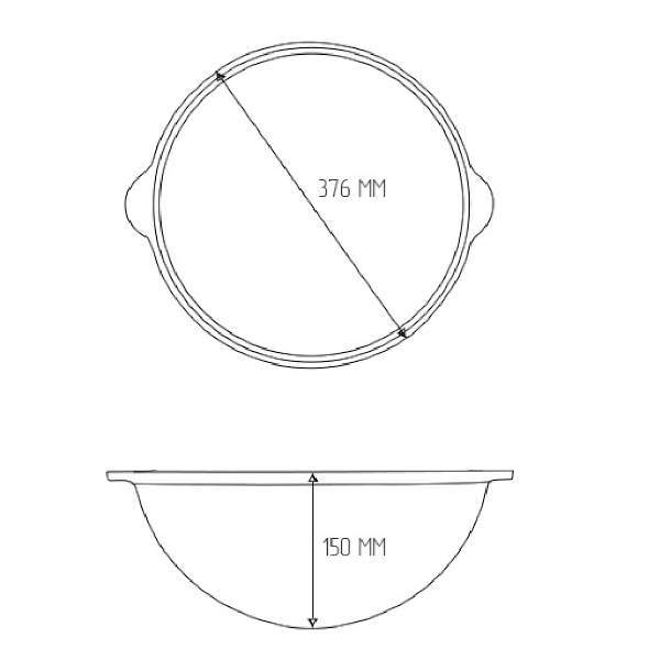 Казан чугунный Везувий 8л с ручкой (Без крышки)
