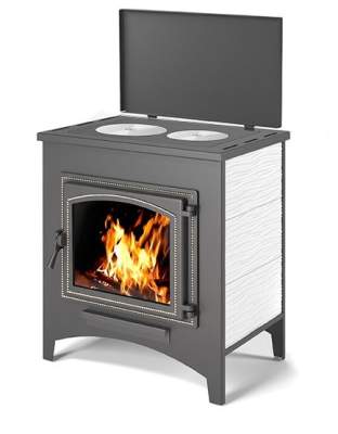 Печь-камин Везувий ПК-04 (240) с плитой бежевый