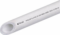 Труба PP-AL, арм. алюминием, 40 мм (белый), PN 25, Ferat