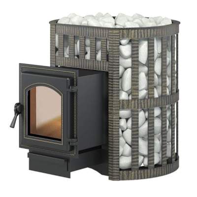 Печь-каменка чугунная ВЕЗУВИЙ Легенда Ковка 16 дверца 270 со стеклом