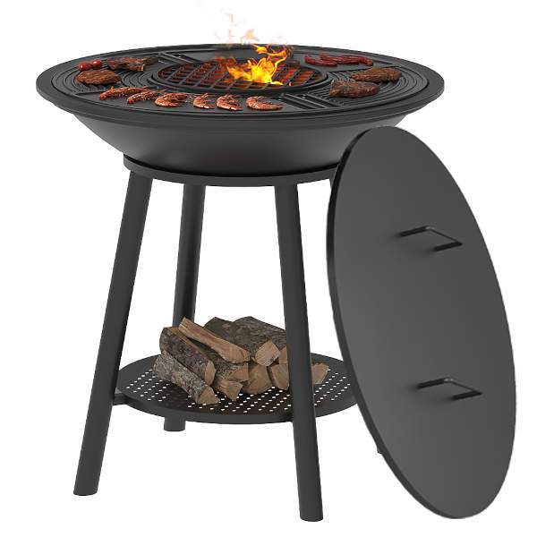 Гриль чугунный Везувий Fantastic Grill 700мм Престиж (чаша+подставка престиж+плита Gurman+крышка)