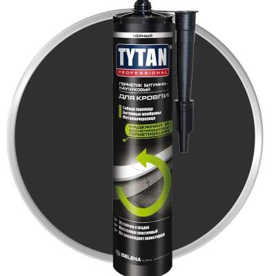 Герметик битумно-каучук для кровли черный 310мл 12шт/кор  Tytan Professional