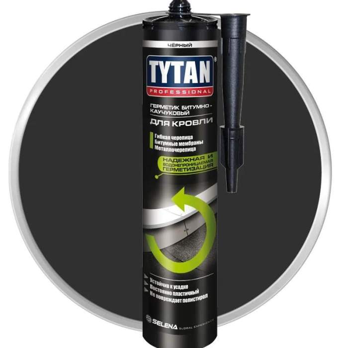 Герметик битумно-каучук для кровли черный 310мл 12шт/кор  Tytan Professional