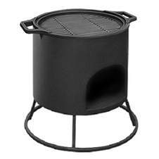 Решетка чугунная круглая "СТЕЙК" Ø 380мм (с ручками)