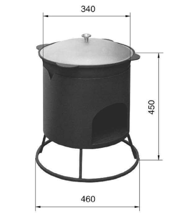 Печь под казан малая Везувий 6-8л