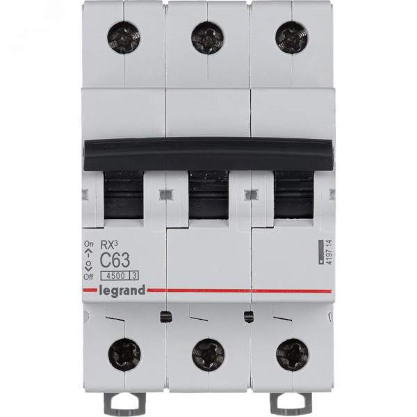 Выключатель автоматический трехполюсный RX3 C 63А 4,5кА Daccord/Legrand