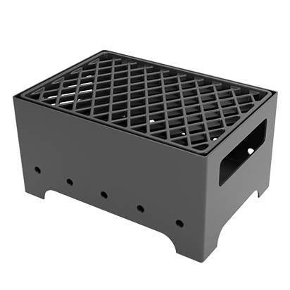 Мангал Везувий "Турист" №1 с чугунной решеткой "СТЕЙК" на подставке