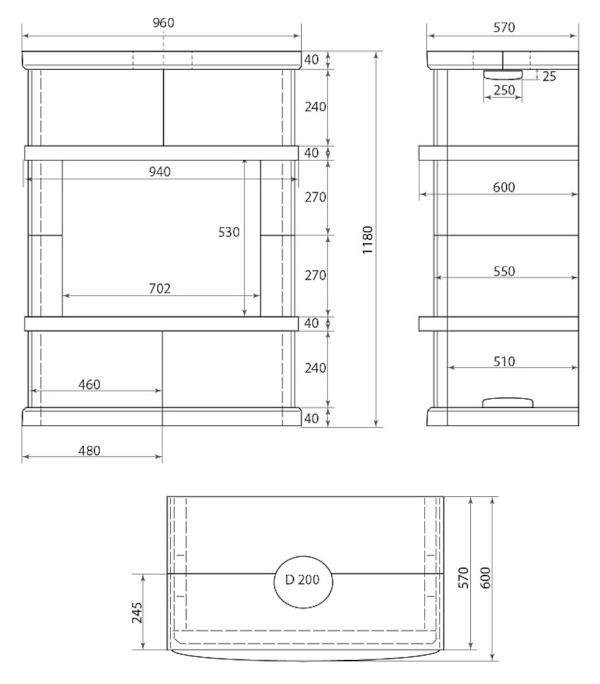 Камин EVEREST D10 «VYBORG» Н-1180 Амфиболит