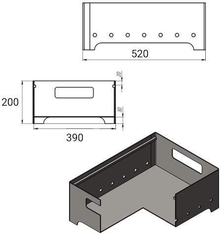 Мангал Везувий "Турист" №2 с чугунной решеткой "СТЕЙК" на подставке