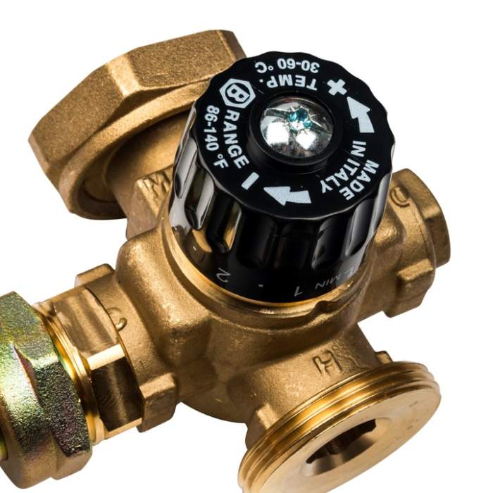 Насосная группа STOUT 1" с термостатическим клапаном без насоса в теплоизоляции