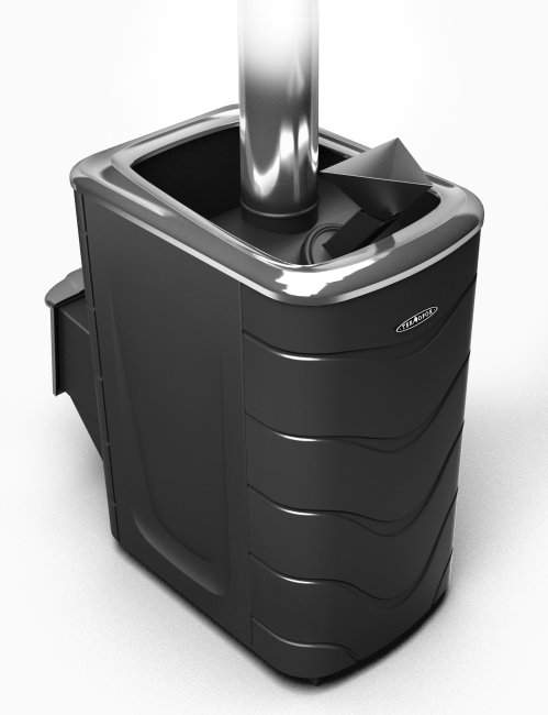 Печь-каменка TMF Гейзер Inox 2014 ВИТРА антрацит с теплообменником