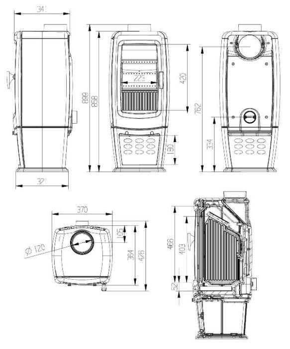 Печь-камин чугунный EVEREST  S7
