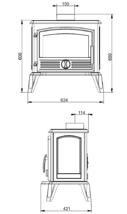 Печь-камин чугунный EVEREST F8
