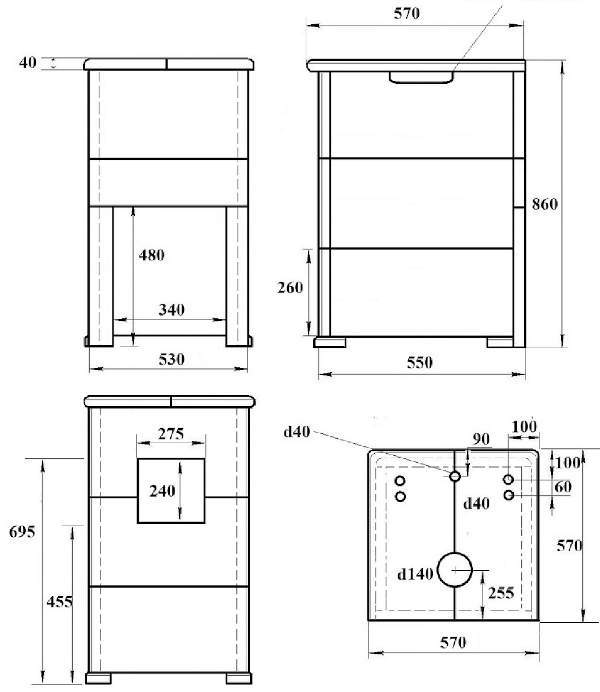 Комплект "Легенда Русский пар 18 (240)" NEXT Пироксенит + Облицовка дымохода