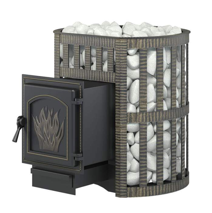 Печь-каменка чугунная ВЕЗУВИЙ Легенда Ковка 16 дверца 271 без стекла