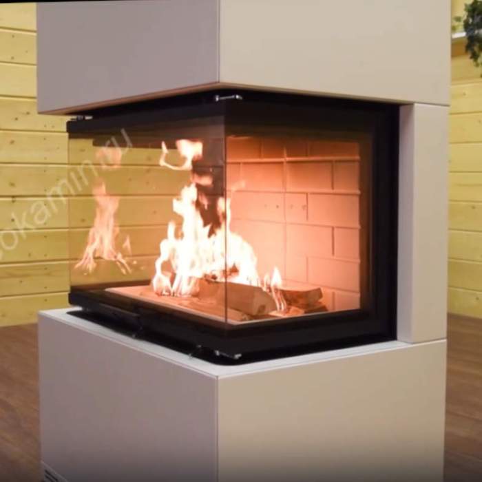 Камин РОДОС 800 графит, шамот белый