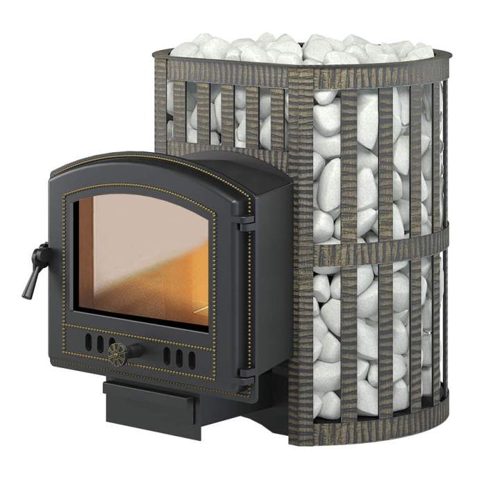 Печь-каменка чугунная ВЕЗУВИЙ Легенда Ковка 22 дверца 224 со стеклом