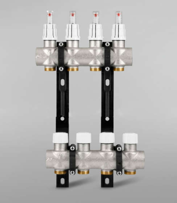 Коллекторная группа нерж. сталь 07 вых 1''x3/4'' RBM VARMEGA с расходомерами