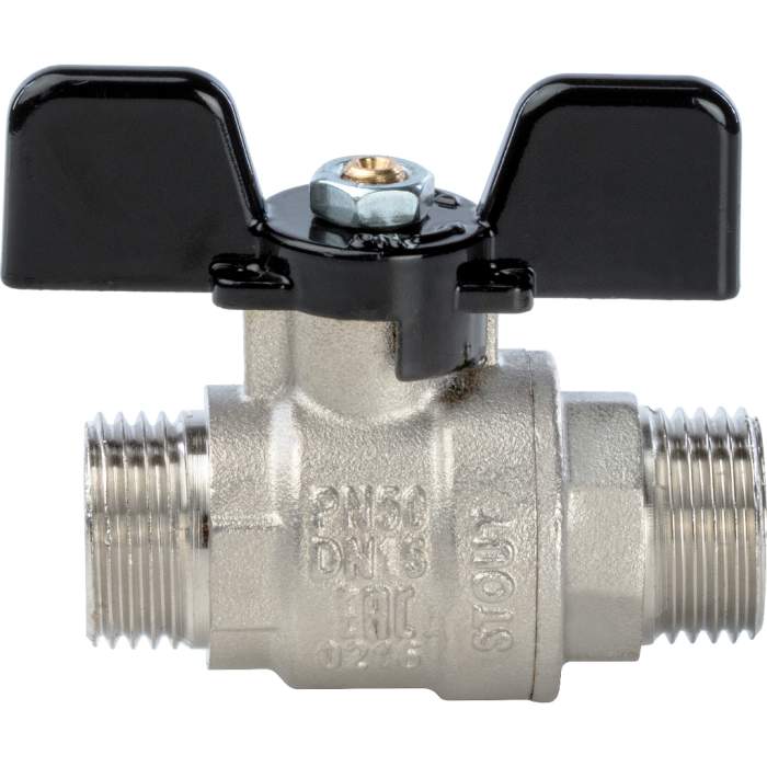 Кран шар.полнопроход. нар.-нар. 1/2" бабочка STOUT