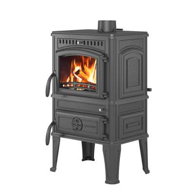 Печь-камин чугунный Везувий LV-12 PS "Антрацит"