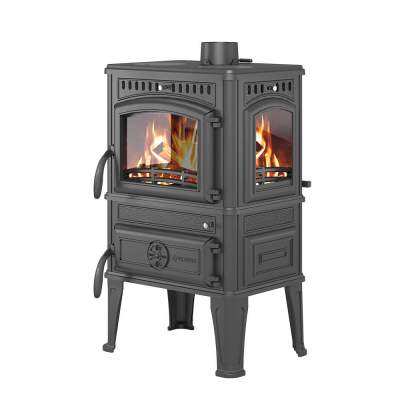 Печь-камин чугунный Везувий LV-12 PS "Антрацит"