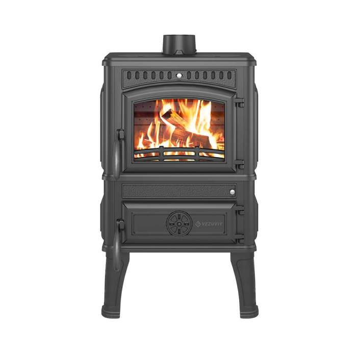 Печь-камин чугунный Везувий LV-12 PS "Антрацит"