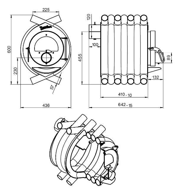 Печь отопительная ВЕЗУВИЙ АОГТ 00 С