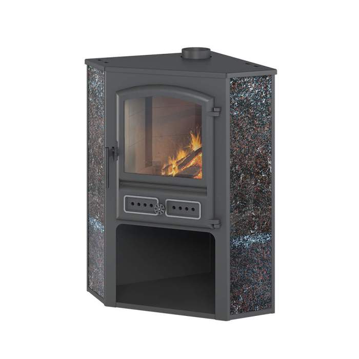 Камин ЭТНА (БКД) угловой "Амфиболит" Ø 115мм