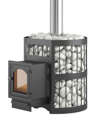 Печь-каменка чугунная ЭТНА 18 Стандарт дверца ДТ-4С со стеклом