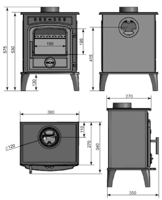 Печь-камин Везувий SV-05 "Антрацит"