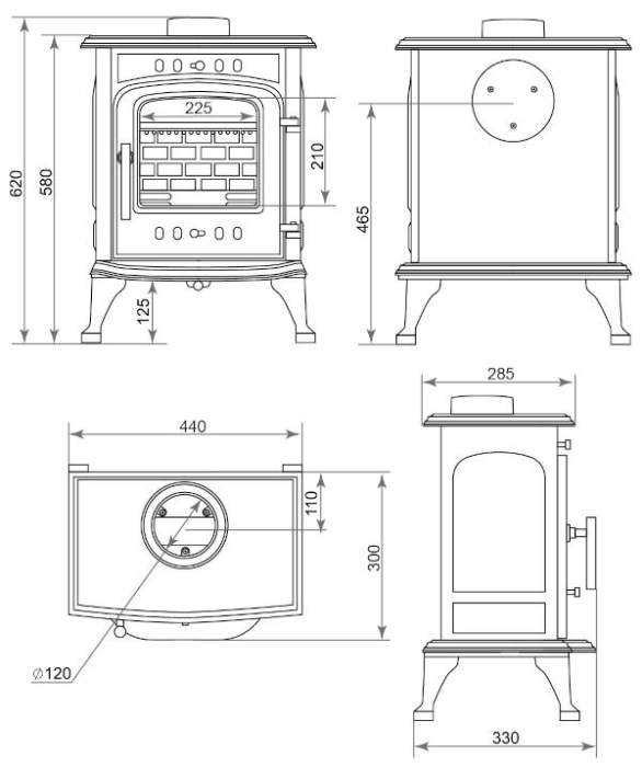 Печь-камин Везувий SV-07 "Антрацит"