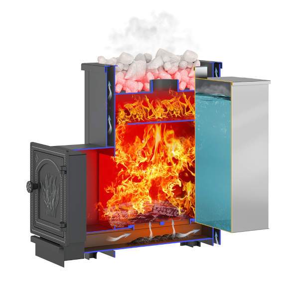 Печь-каменка ВЕЗУВИЙ Русичъ «АКВА» 16 (ДТ-4) /бак отдельно поставка/