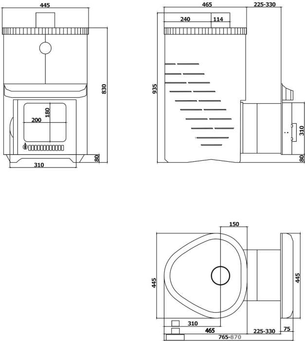 Печь-каменка Ферингер Мини ПФ (Лайн) нерж 18м3