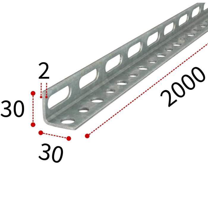 Профиль монтажный 2000х30х30 L-образный (30 30 12 L 16)