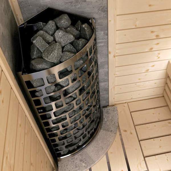 Электрокаменка SAWO ARIES  7.5кВт угловая, нержавеющая  встроенный пульт