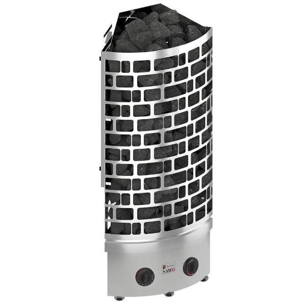 Электрокаменка SAWO ARIES  7.5кВт угловая, нержавеющая  встроенный пульт