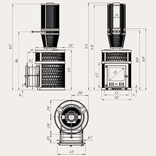 Печь-каменка чугунная ИСКАНДЕР ЗК 18 (П2) Ураган