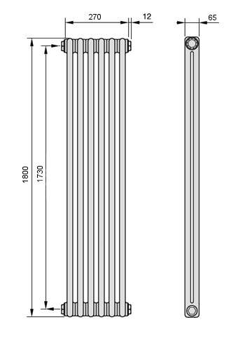 Дизайн-радиатор вертикальный Arbonia 1800  6 секций