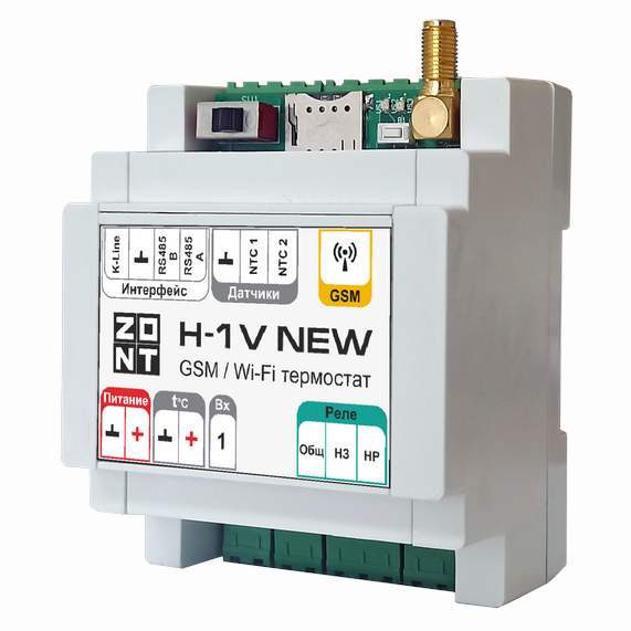 Контроллер отопительный (термостат) ZONT H-1V new (Wi-Fi и GSM)