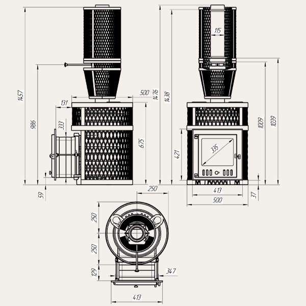 Печь-каменка чугунная ИСКАНДЕР ЗК 18 (М) Ураган