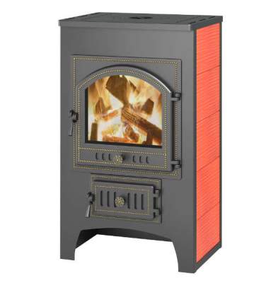 Печь-камин Везувий ПК-01 (205) с плитой, красный
