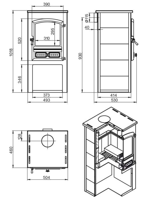 Печь-камин ЭТНА (БКД) "Бежевый" 11кВт