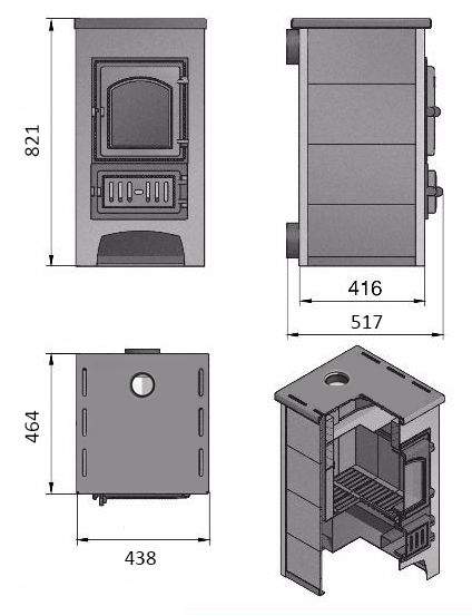 Печь-камин Везувий ПК-01 (270) бежевый 9кВт