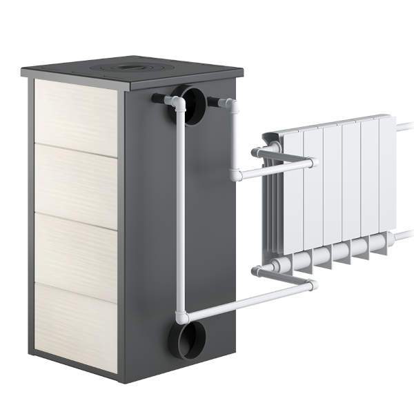 Печь-камин Везувий ПК-01 (270) с плитой и т/о бежевый 9 кВт