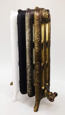 Радиатор чугунный Retro BRISTOL 600/4 (белый, черный,латунь,серебро)