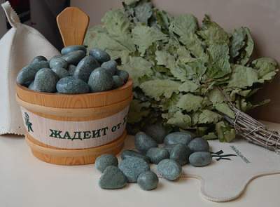 Камень для бани Жадеит шлифованный мелкий 5-7см 10кг